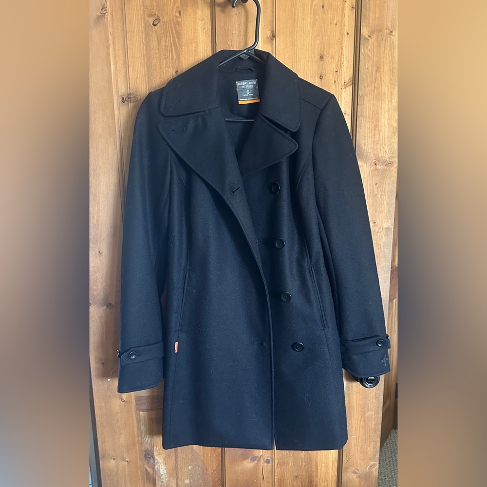 NWOT icebreaker merino wool lined peacoat small